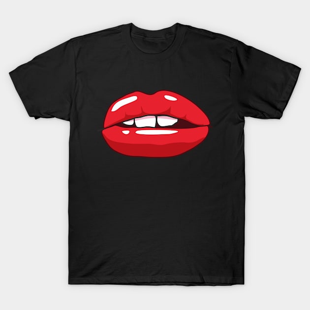 Mouth Red Lips T-Shirt by Jennifer